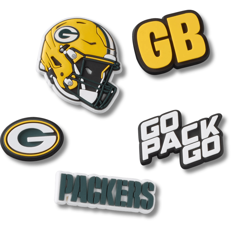 Crocs - NFL Green Bay Packers 5 Pack Jibbitz Shoe Charm for Women|Men|Jibbitz™ Charms