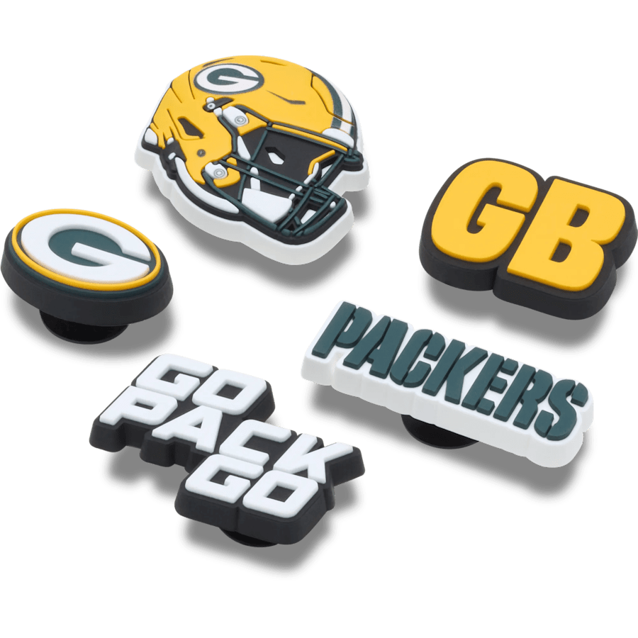 Crocs - NFL Green Bay Packers 5 Pack Jibbitz Shoe Charm for Women|Men|Jibbitz™ Charms