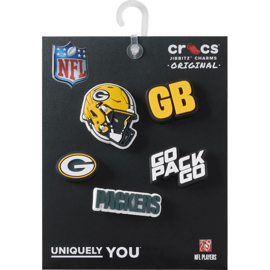Crocs - NFL Green Bay Packers 5 Pack Jibbitz Shoe Charm for Women|Men|Jibbitz™ Charms