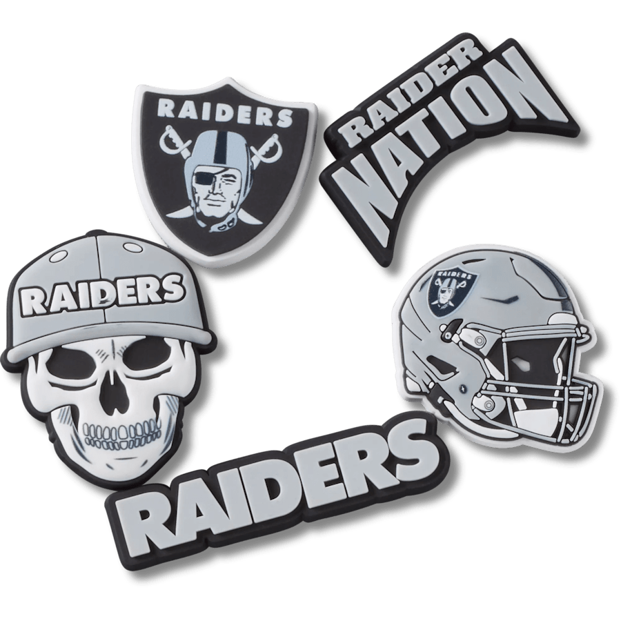 Crocs - NFL Las Vegas Raiders 5 Pack Jibbitz Shoe Charm for Women|Men|Jibbitz™ Charms