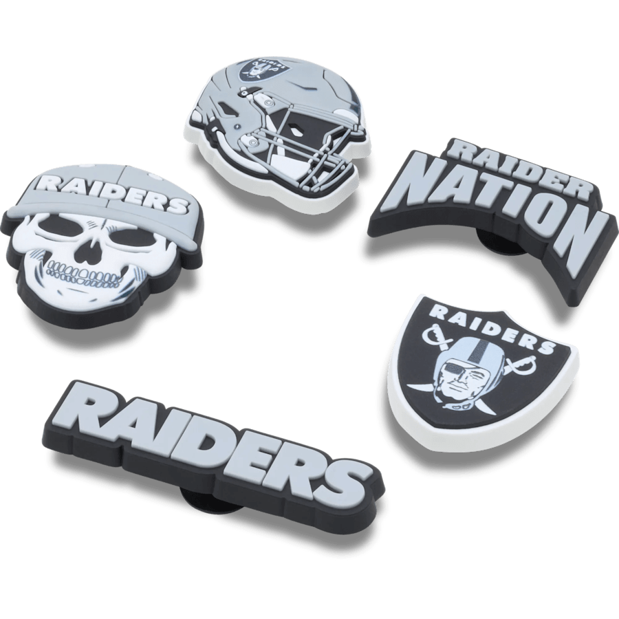 Crocs - NFL Las Vegas Raiders 5 Pack Jibbitz Shoe Charm for Women|Men|Jibbitz™ Charms