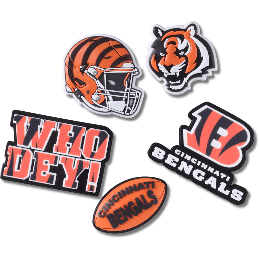 Crocs - NFL Cincinnati Bengals 5 Pack Jibbitz Shoe Charm for Women|Men|Jibbitz™ Charms
