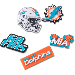 Crocs - NFL Miami Dolphins 5 Pack Jibbitz Shoe Charm for Women|Men|Jibbitz™ Charms