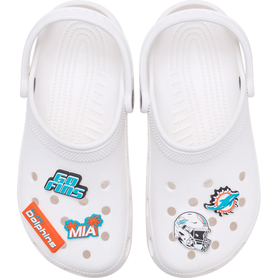 Crocs - NFL Miami Dolphins 5 Pack Jibbitz Shoe Charm for Women|Men|Jibbitz™ Charms