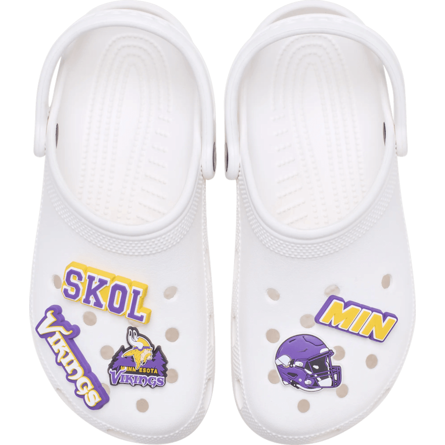 Crocs - NFL Minnesota Vikings 5 Pack Jibbitz Shoe Charm for Women|Men|Jibbitz™ Charms