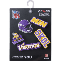 Crocs - NFL Minnesota Vikings 5 Pack Jibbitz Shoe Charm for Women|Men|Jibbitz™ Charms