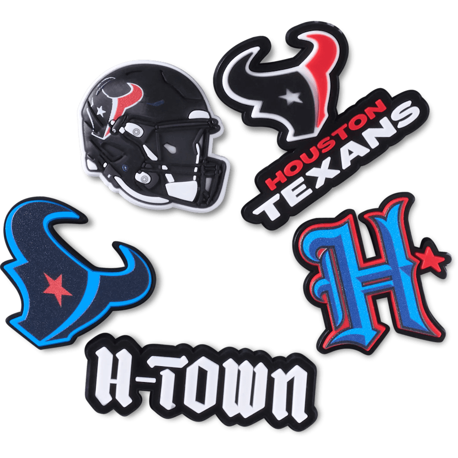 Crocs - NFL Houston Texans 5 Pack Jibbitz Shoe Charm for Women|Men|Jibbitz™ Charms
