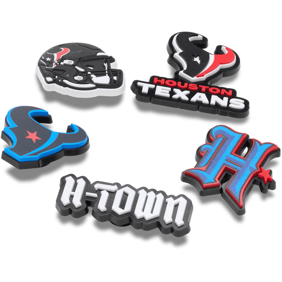Crocs - NFL Houston Texans 5 Pack Jibbitz Shoe Charm for Women|Men|Jibbitz™ Charms