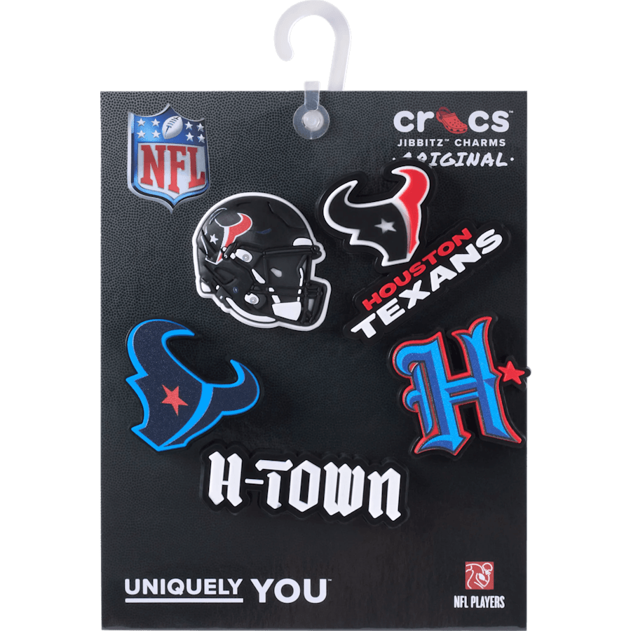 Crocs - NFL Houston Texans 5 Pack Jibbitz Shoe Charm for Women|Men|Jibbitz™ Charms