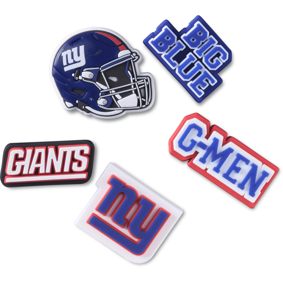 Crocs - NFL New York Giants 5 Pack Jibbitz Shoe Charm for Women|Men|Jibbitz™ Charms