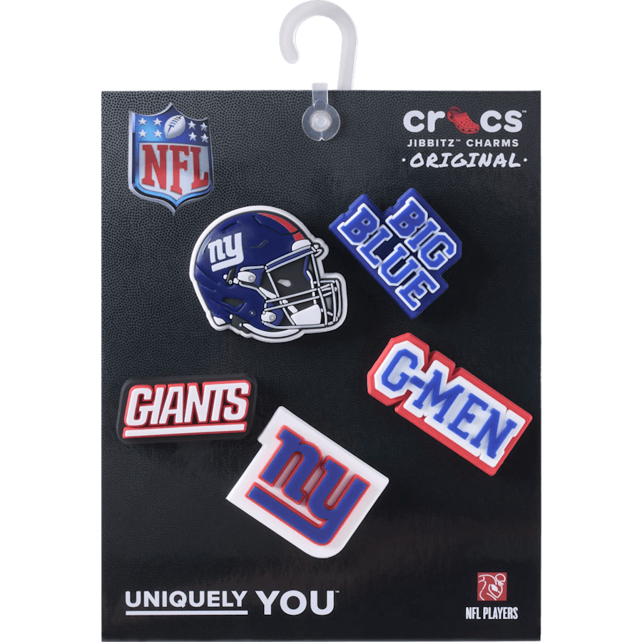 Crocs - NFL New York Giants 5 Pack Jibbitz Shoe Charm for Women|Men|Jibbitz™ Charms