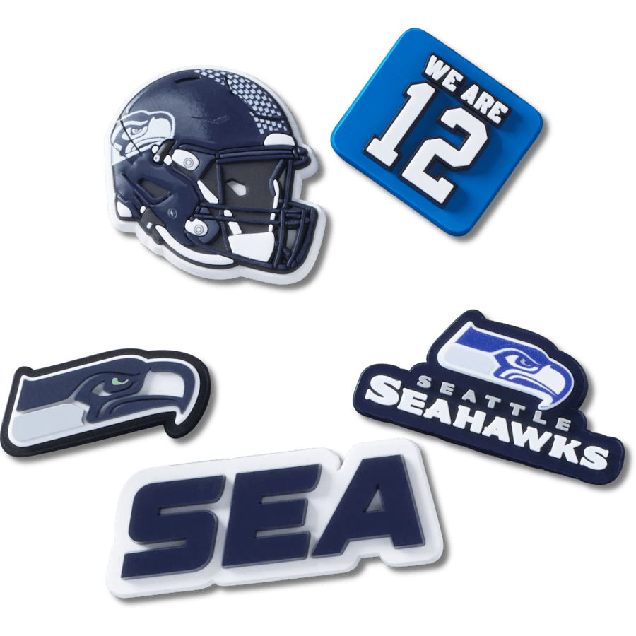 Crocs - NFL Seattle Seahawks 5 Pack Jibbitz Shoe Charm for Women|Men|Jibbitz™ Charms