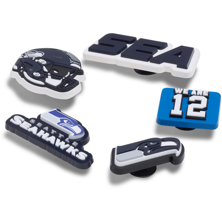 Crocs - NFL Seattle Seahawks 5 Pack Jibbitz Shoe Charm for Women|Men|Jibbitz™ Charms