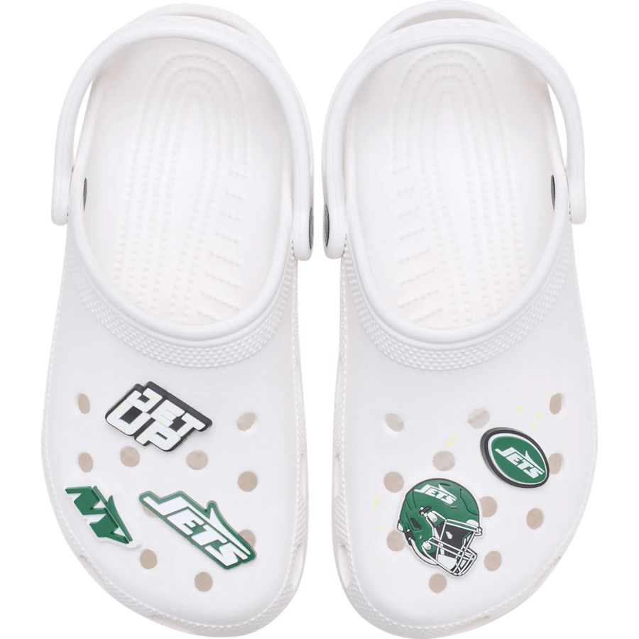 Crocs - NFL New York Jets 5 Pack Jibbitz Shoe Charm for Women|Men|Jibbitz™ Charms