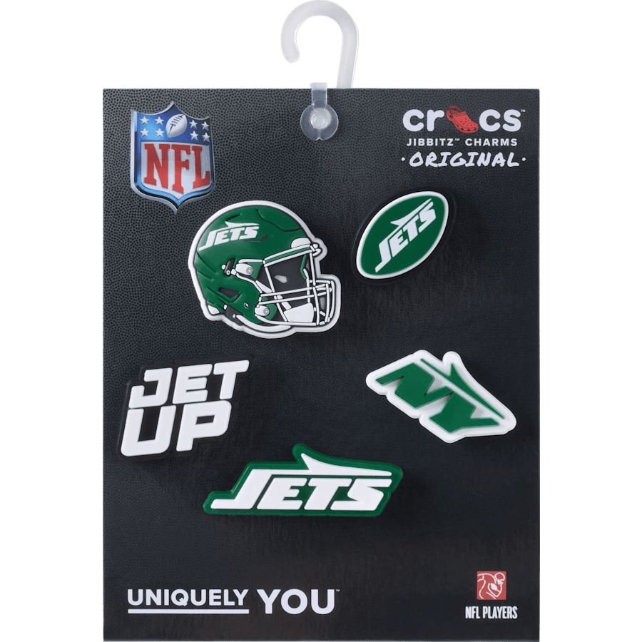 Crocs - NFL New York Jets 5 Pack Jibbitz Shoe Charm for Women|Men|Jibbitz™ Charms