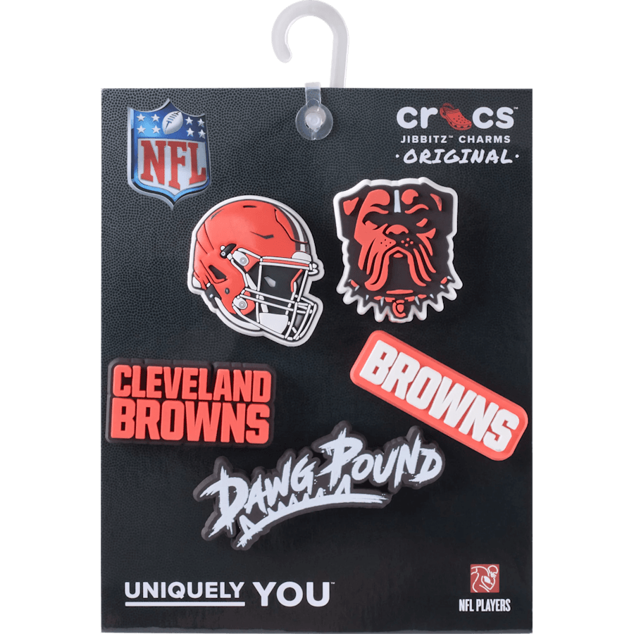 Crocs - NFL Cleveland Browns 5 Pack Jibbitz Shoe Charm for Women|Men|Jibbitz™ Charms