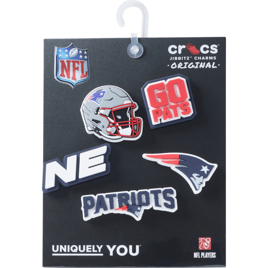 Crocs - NFL New England Patriots 5 Pack Jibbitz Shoe Charm for Women|Men|Jibbitz™ Charms