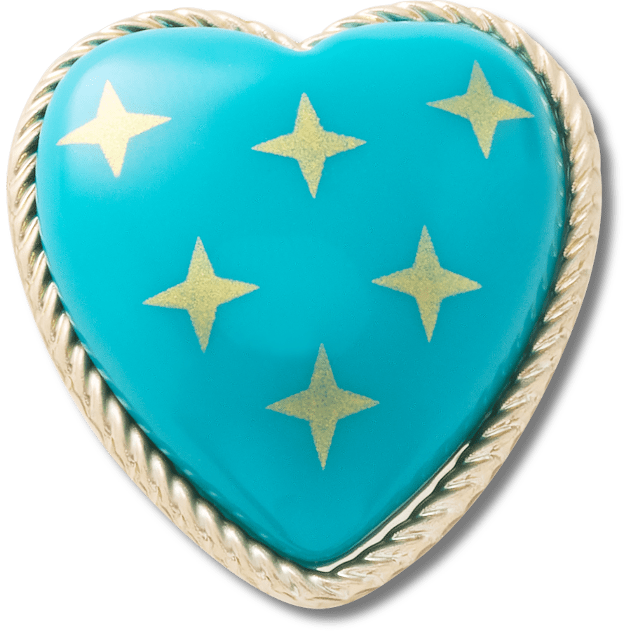 Crocs - Turquoise and Gold Heart Jibbitz™ charms for Women|Men