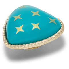 Crocs - Turquoise and Gold Heart Jibbitz™ charms for Women|Men