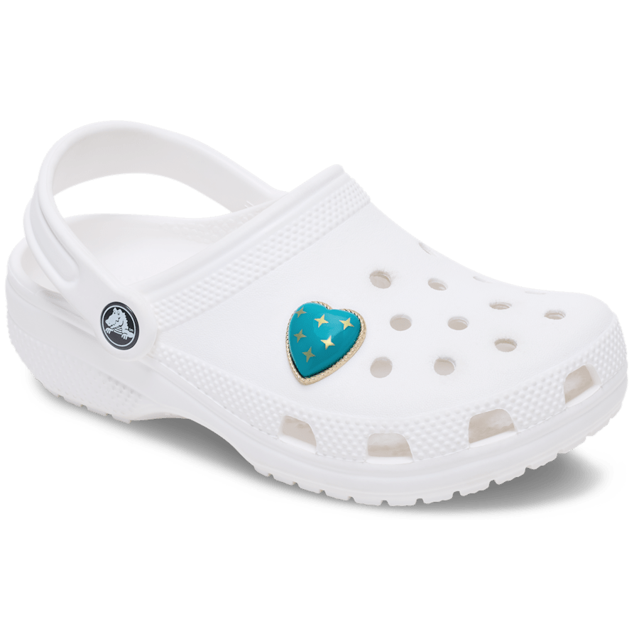 Crocs - Turquoise and Gold Heart Jibbitz™ charms for Women|Men