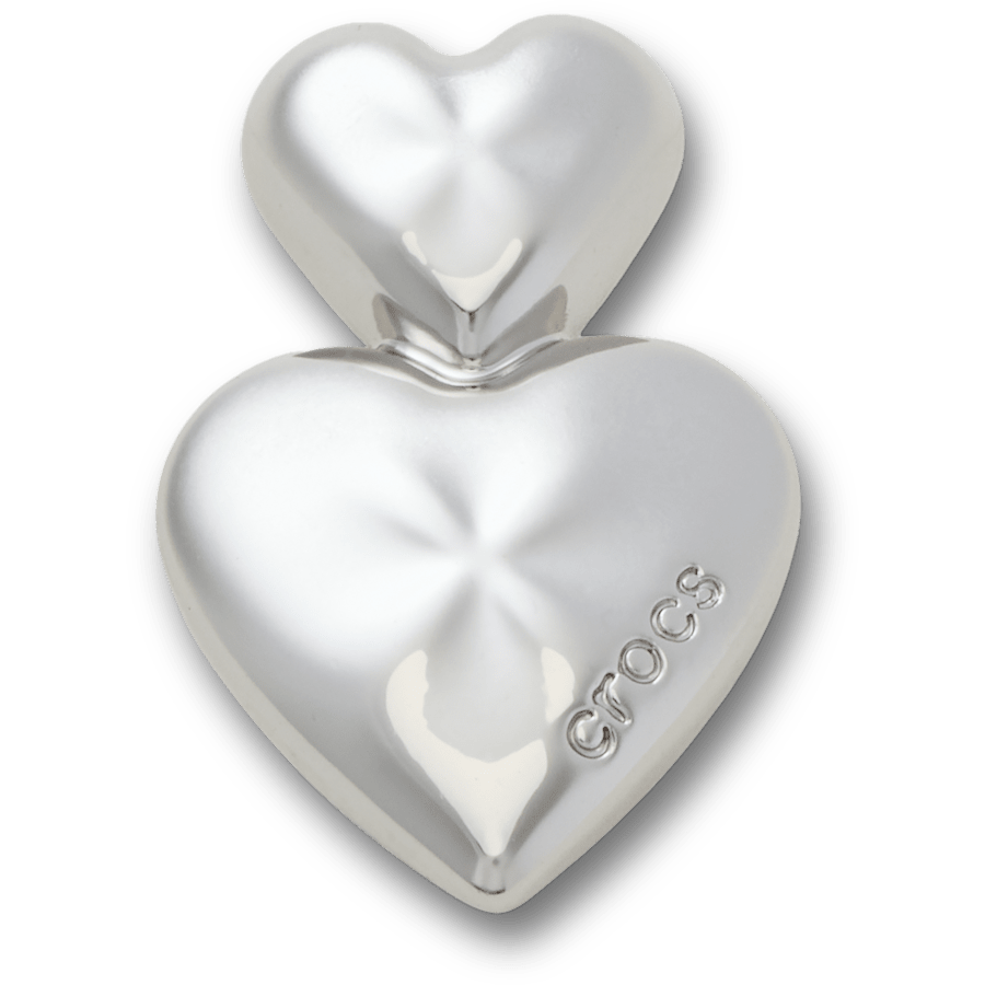 Crocs - Silver Double Heart Jibbitz™ charms for Women|Men
