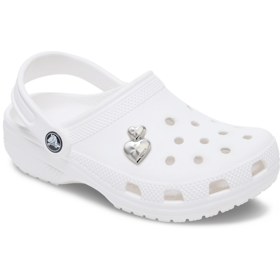 Crocs - Silver Double Heart Jibbitz™ charms for Women|Men