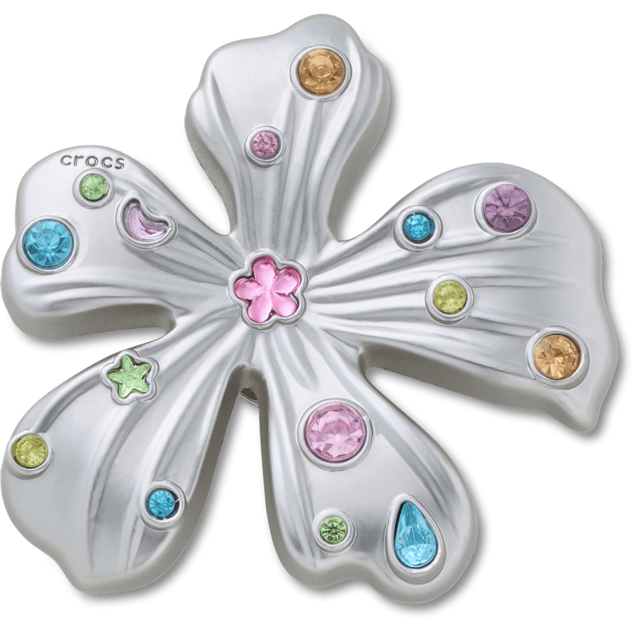 Crocs - Silver Meta Gem Flower Jibbitz™ charms for Women|Men