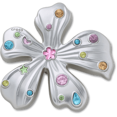 Crocs - Silver Meta Gem Flower Jibbitz™ charms for Women|Men