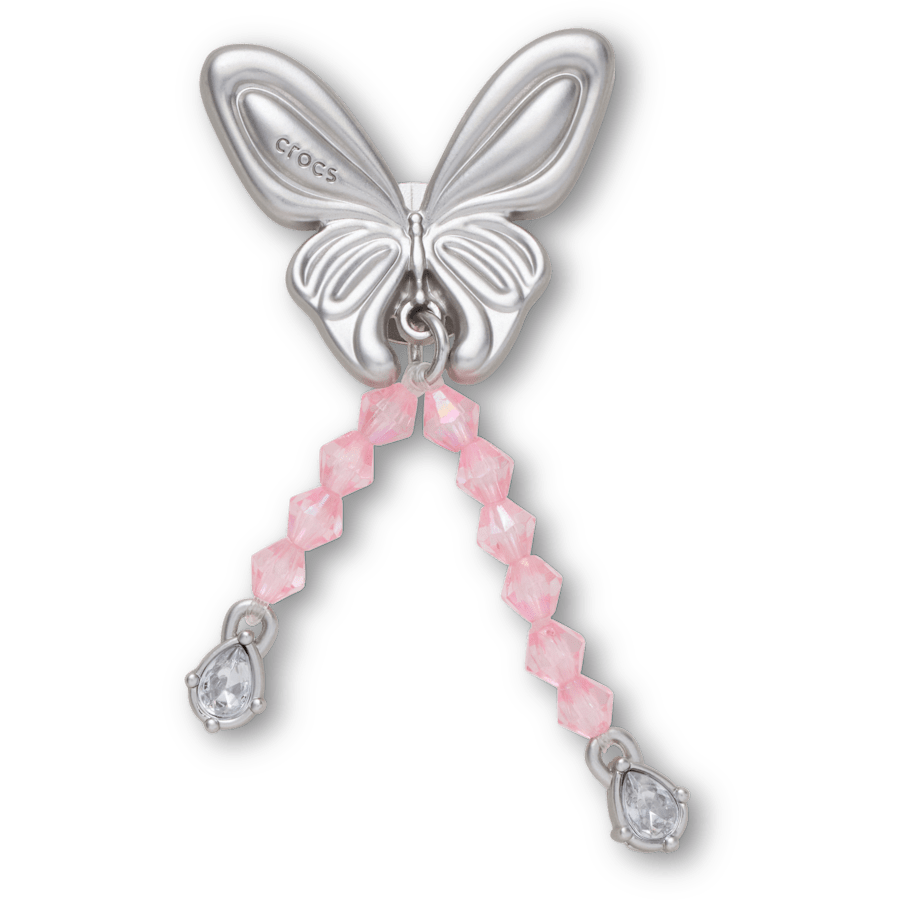 Crocs - Silver Beaded Meta Butterfly Jibbitz™ charms for Women|Men