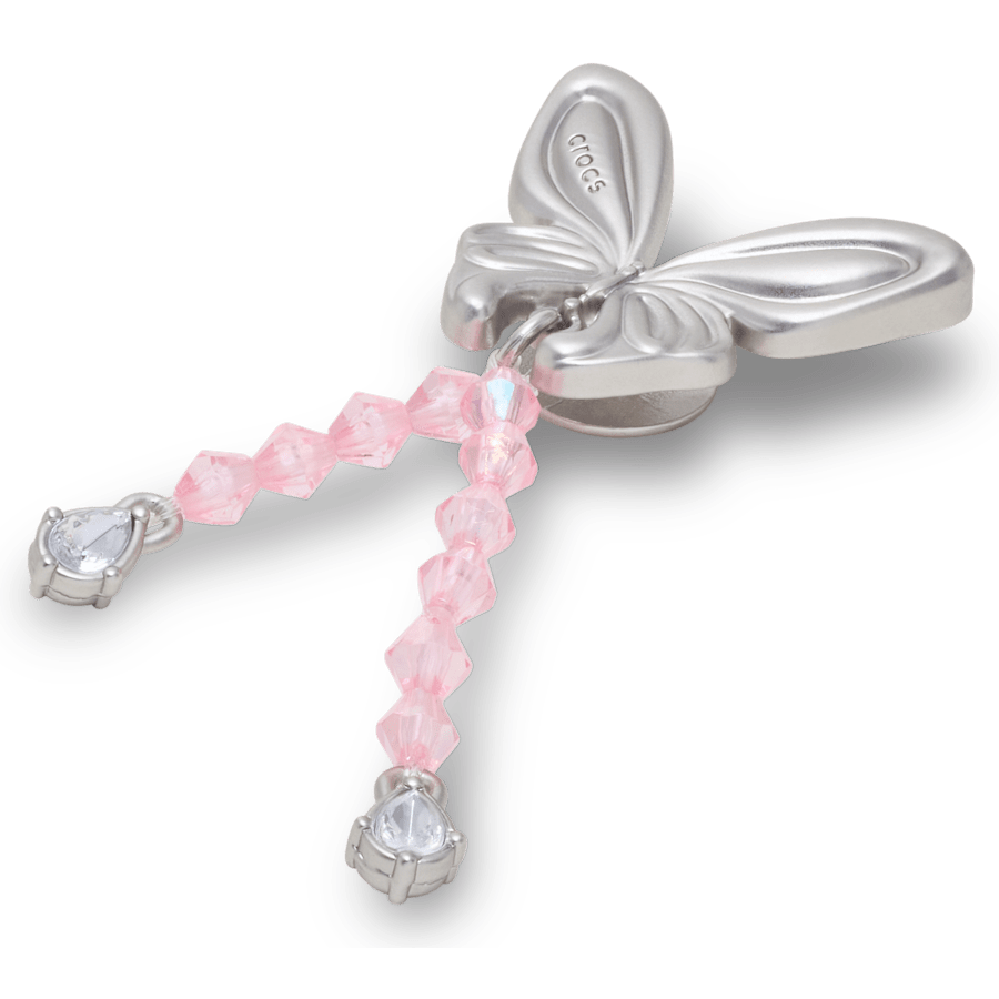 Crocs - Silver Beaded Meta Butterfly Jibbitz™ charms for Women|Men