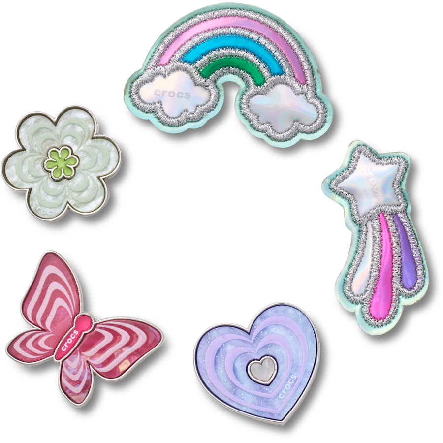Crocs - Funky Girly Icons 5 Pack Jibbitz™ charms for Women|Men|Jibbitz™ Charms