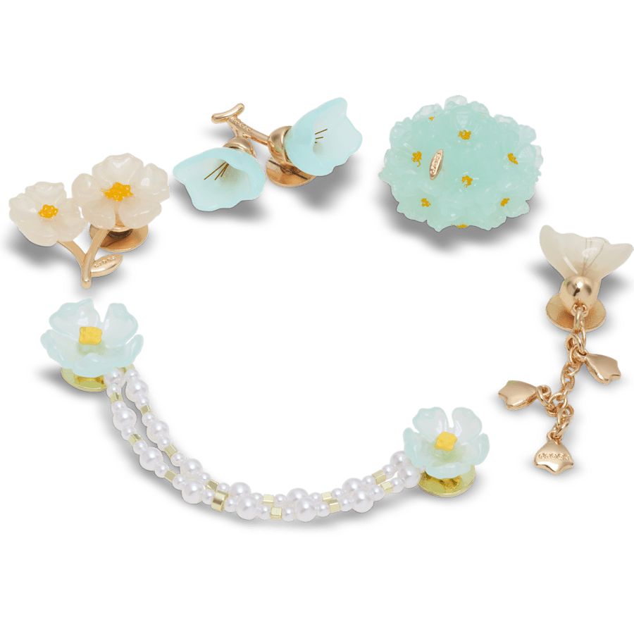 Crocs - Blue Dainty Floral 5 Pack Jibbitz™ charms for Women|Men|Jibbitz™ Charms