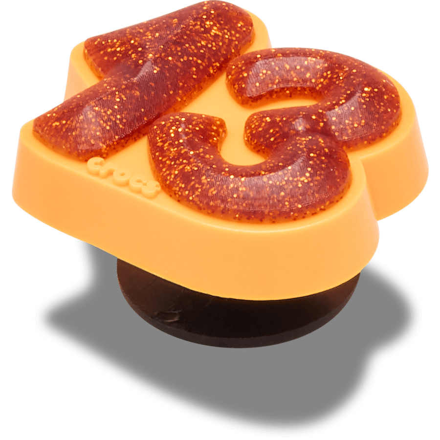 Crocs - Orange Sparkly Number 13 Jibbitz™ charms for Women|Men|Jibbitz™ Charms
