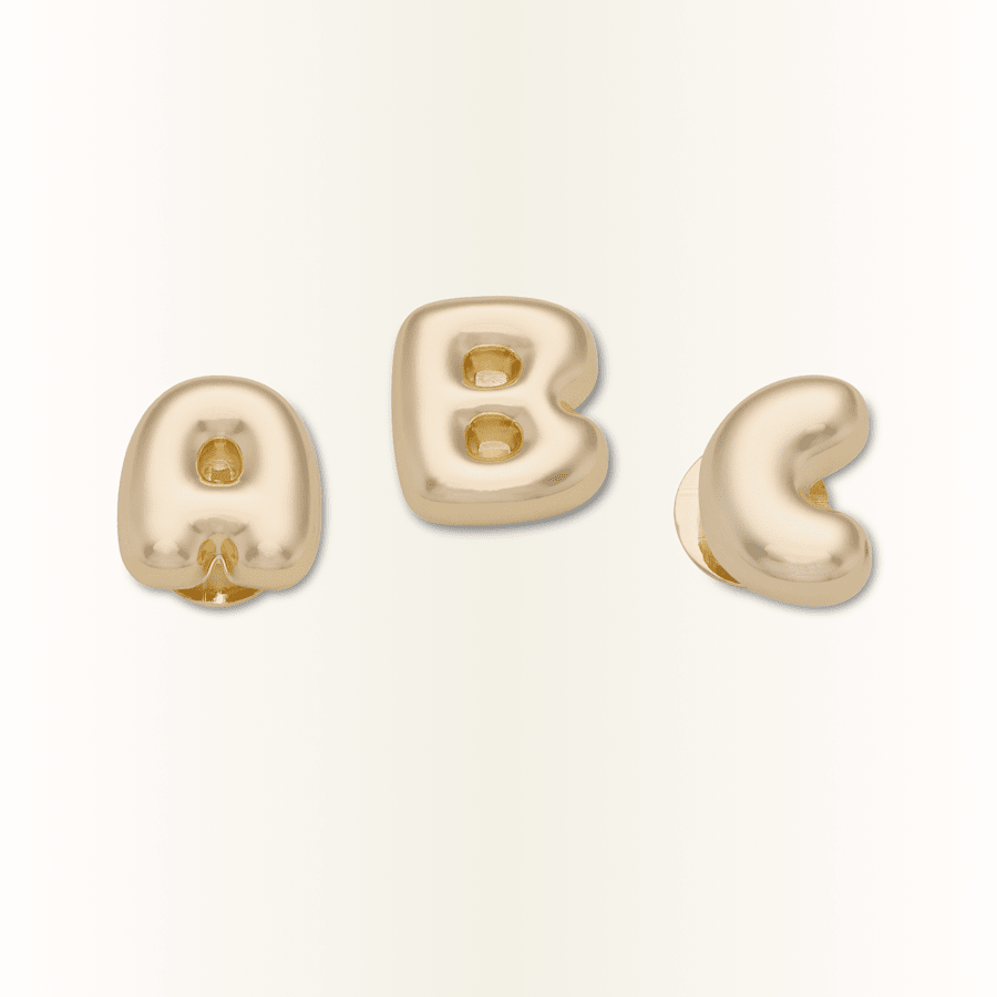 Crocs - Gold Bubble Letter A-Z Jibbitz™ charms for Women|Men|Jibbitz™ Charms