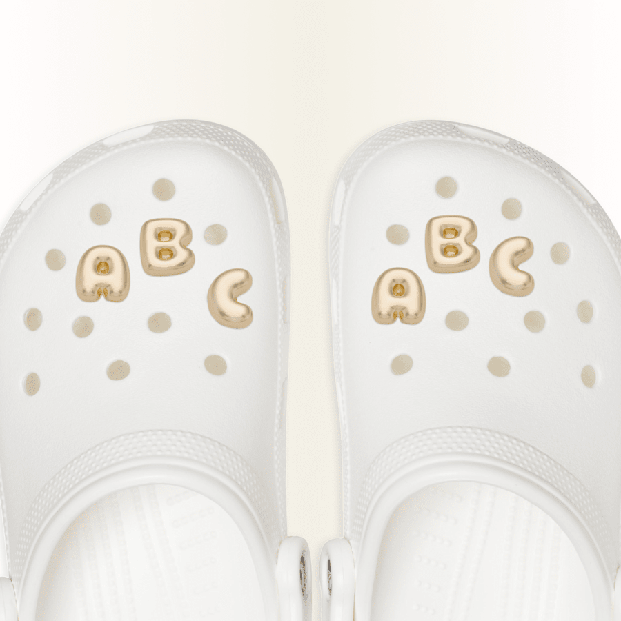 Crocs - Gold Bubble Letter A-Z Jibbitz™ charms for Women|Men|Jibbitz™ Charms
