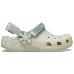 Crocs - Kids’ Classic Denim Flower Adjustable Backstrap Clog for Kids