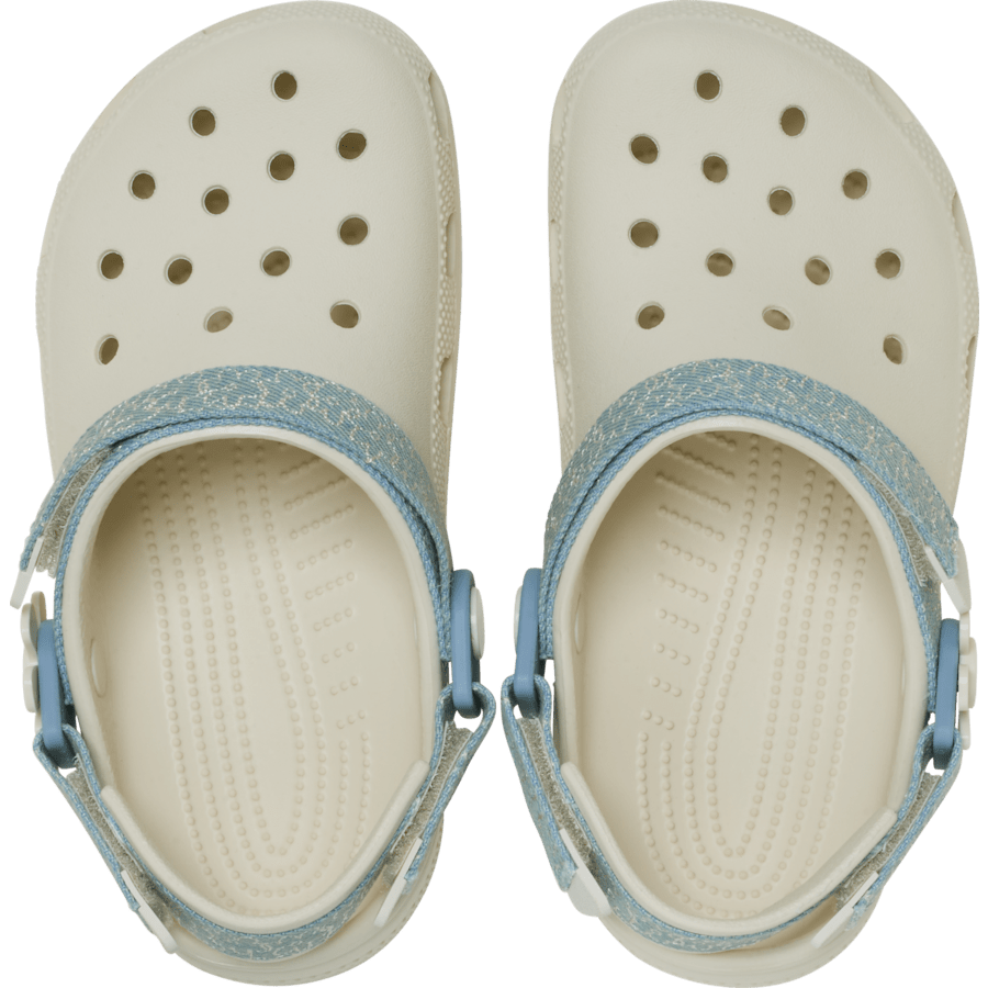Crocs - Kids’ Classic Denim Flower Adjustable Backstrap Clog for Kids