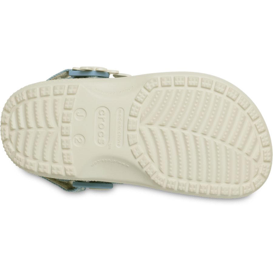 Crocs - Kids’ Classic Denim Flower Adjustable Backstrap Clog for Kids