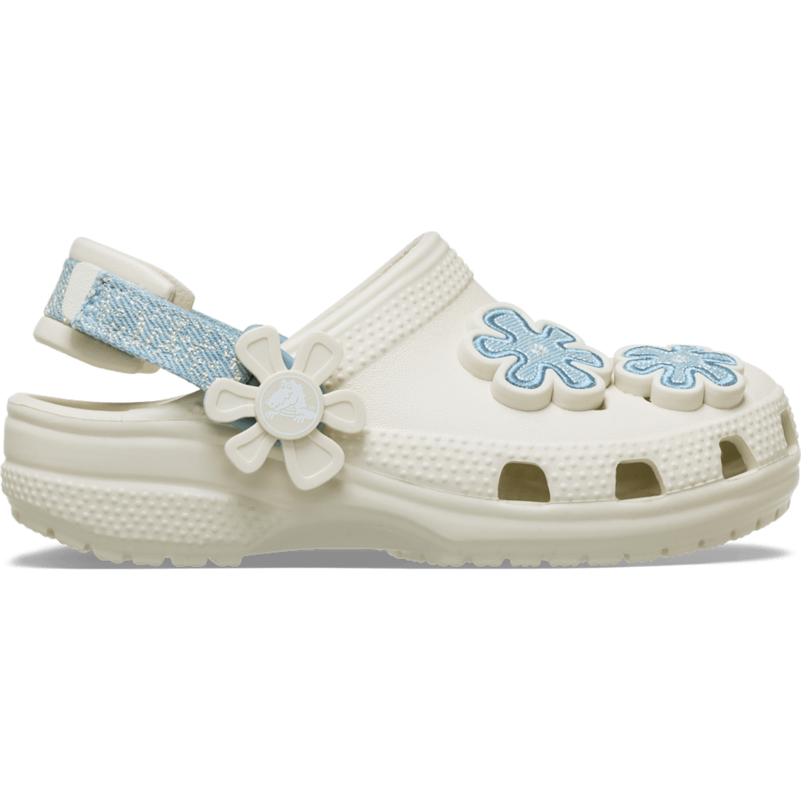 Crocs - Toddler Classic Denim Flower Adjustable Backstrap Clog for Kids