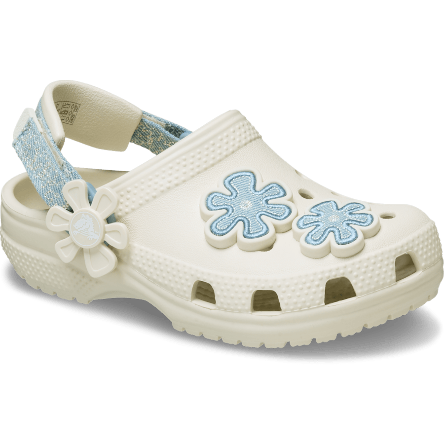 Crocs - Toddler Classic Denim Flower Adjustable Backstrap Clog for Kids